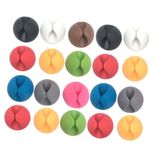 SHINEOFI organizador de cables con 20 clips fijos para cables bajo escritorio, color aleatorio