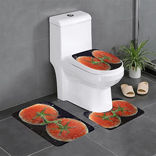 Badematten Set 3 Teilig,Toilettenmatte Set,3Er Badgarnitur Badezimmer Matte Set Dusch Bade Matte Vorleger Teppich 3D…