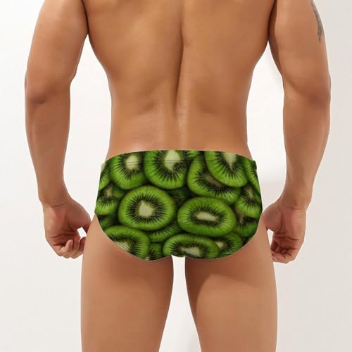 Fresh Kiwi Fruits Men's Swim Briefs Low Waist Bikini Swimsuit Underwear Beach Swimwear2