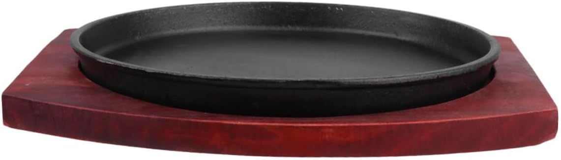 1Pc Non Stick Roasting Tray Heavy Duty Cast Barbecue Dish for Frying Roasting for Teppanyaki Steak Cooking Stain Resistant Round Baking Pan