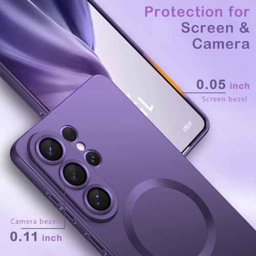 Image of DIZORO Samsung S26 Ultra Case, Compatible with Mag Safe Back Cover, Matte Luxury Metallic Luster Flexible TPU Wireless Charging Shockproof Case with Camera Protector (Metallic Deep)
