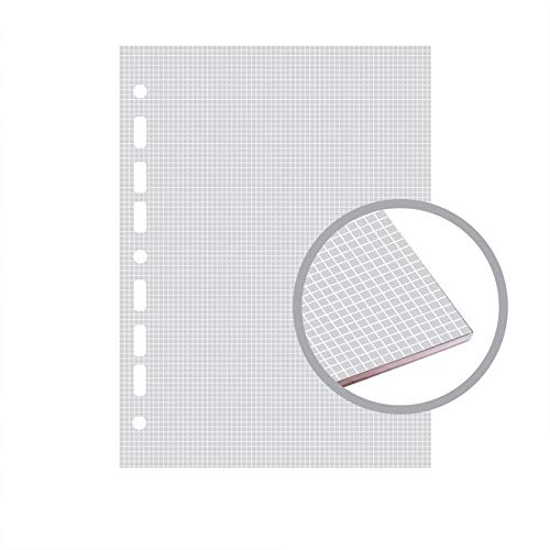 Folhas de Fichario 90g Quadriculadas Papel Cinza Tamanho Colegial Merci