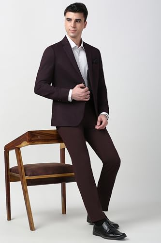 Image of Peter England Textured Knit Single-Breasted Blazers