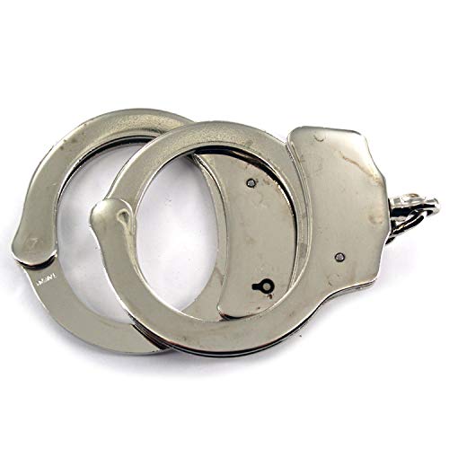 Ace Martial Arts Supply Professional Heavy Duty Police Style Handcuffs Double Lock(Silver Chain) #TOP5