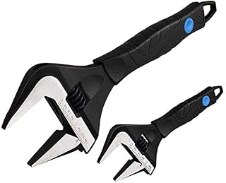 MAXPOWER Klucze nastawne, szeroka szczęka, 2 szt. zestaw kluczy nastawnych, klucze hydrauliczne, 150 mm (6") i 250 mm (10") w torbie na Kitbag