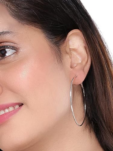 Image of I Jewels Stylish Classic Round Hoop Earring Lightweight Everyday Wear Earrings for Women