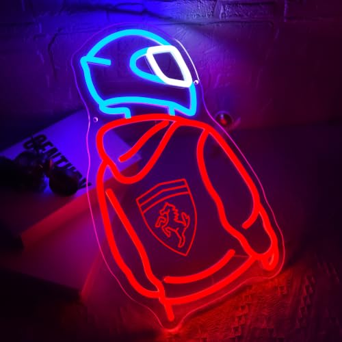 Image of Motorcyclist Neon Sign for Wall Decor Motorcycle Neon Light Suitable for Man Cave Dimmable Motor LED Light Up for Garage Motorcycle Shop Game Room Birthday Gift for Man Size16.5 * 10.1In(P104)