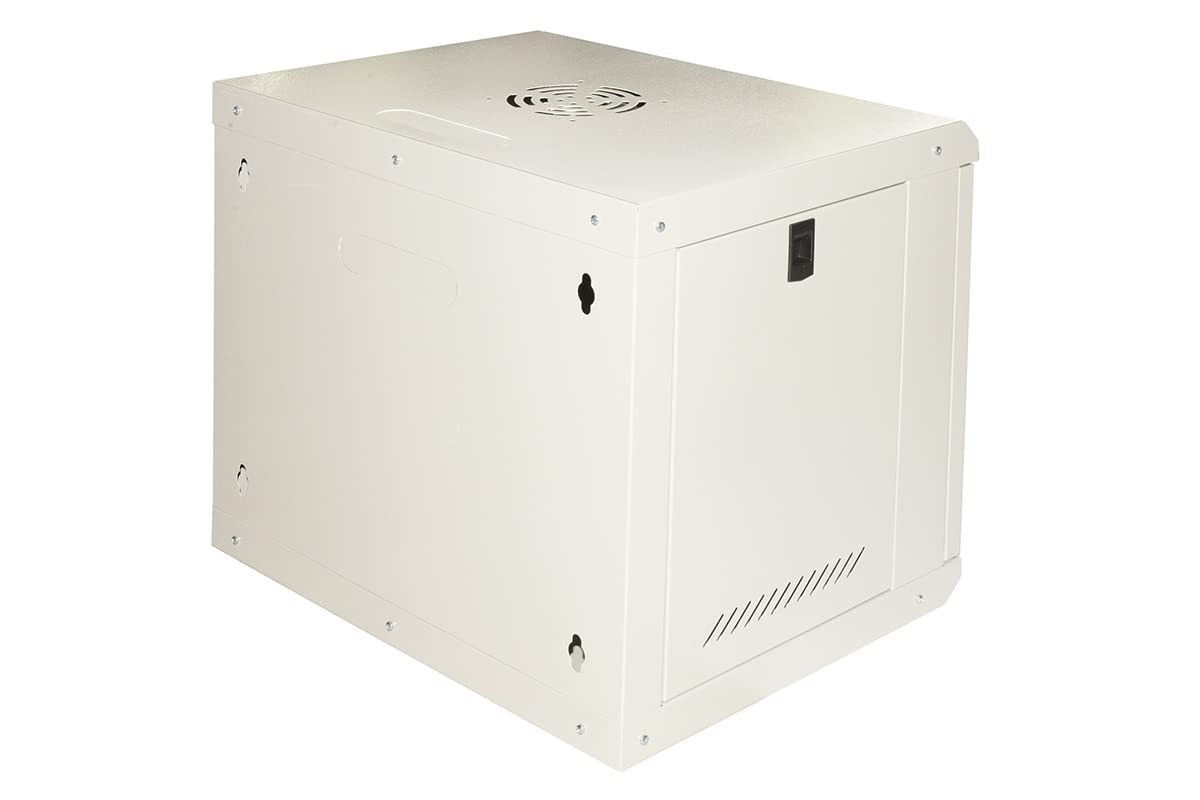 ARMADIO RACK 19" 9U LINK SERIE LIGHT COLORE GRIGIO CON PORTA VETRO (AxPxL) MM 450X400X530 RIPIANO INCLUSO