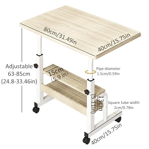 Table de lit d'hôpital et bureau d'ordinateur à roulettes jaune - 4
