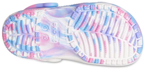 Crocs Kids' Classic Marbled Tie Dye Clog, White/Pink, 9 Us Unisex Toddler #TOP3