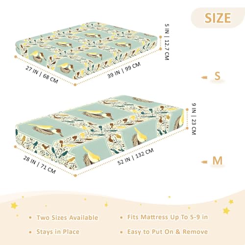 Drap housse berceau coton doux oiseaux | Parure lit bébé chic