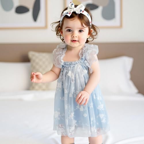 Toddler Baby Girl Summer Tulle Dress Sleeveless Strap Floral A Line Princess Dress Cute Birthday Party Tutu Sundress2