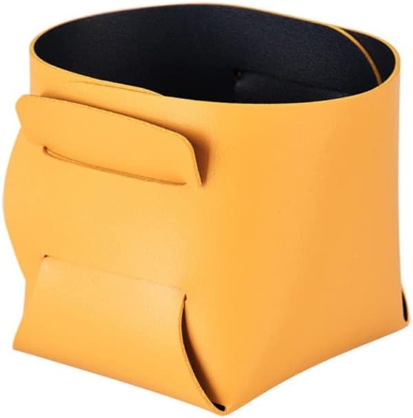 Leather Storage Box Living Room Bedroom Desktop Cosmetics Key Remote Control Sundry Folding Basket For