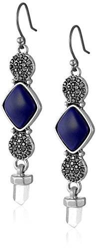 Lucky Brand Lapis Double Pave Drop Earrings