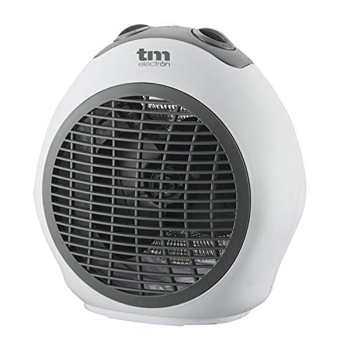 TM Electron Stromboli Chauffage soufflant Vertical de 2000 W, Thermostat réglable, 3 Modes de Fonctionnement, capteur Anti-basculement, Protection Contre la surchauffe et poignée de Transport, Blanc