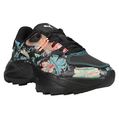 PUMA Womens Orkid Hidden Flowers Floral Lace Up Sneakers Shoes Casual - Black, Green2
