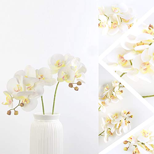 Ho2Nle 2Pcs 27.5 Inches Real Touch Artificial Orchid Branches Fake Phalaenopsis Flower Arrangements Diy For Home Office Wedding Vase Table Centerpieces Decor #TOP4