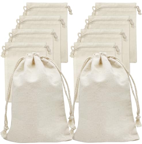 Jexila 24 Pieces Muslin Drawstring Gift Bags (4x6)