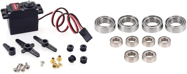 Replacement Part For 1 Set RC Car Drive Shaft Gear Bridge Front Full Metal Kit & 1 Set Analog Gear Servo 3.5Kg Torque - (Color: Picture Color)