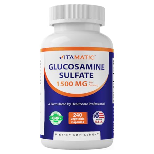Vitamatic Glucosamine Sulfate Supplement 1500mg 120 Servings 240 Capsules