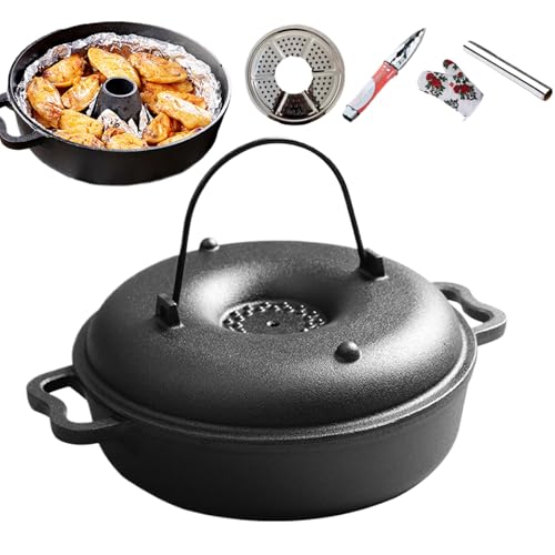 Forno olandese in ghisa: pentola in ghisa smaltata a 6 quarti, superficie antiaderente resistente, manici ergonomici, utensili da cucina adatti al forno, set da cucina tutto in u