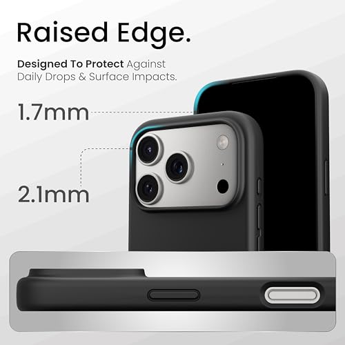 Image of CASEGEAR Silicone Snap Fit Back Cover Case Compatible with iPhone 17 Pro | 8 Feet Drop Protection | Compatible with MagSafe | 360 Protection | Shockproof & Scratch Resistant | Midnight Black