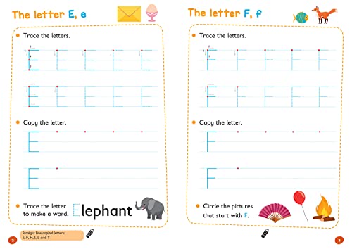 Upper Case Letters Age 3-5 Wipe Clean Activity Book: Ideal for Home Learning