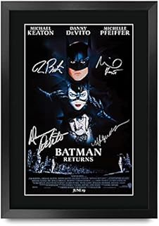 HWC Trading A3 FR Batman Returns Movie Poster The Cast Signed Gift FRAMED A3 Printed Autograph Film Gifts Print Photo Picture Display
