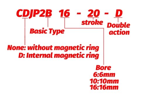 Vérin pneumatique à double effet CDJP2D6 micro-aiguille type SMC 20mm - 3