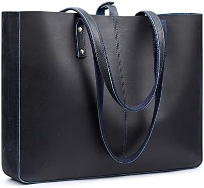 S-ZONE Genuine Leather Shoulder Tote Bag for Women Large Handbag Work Purse