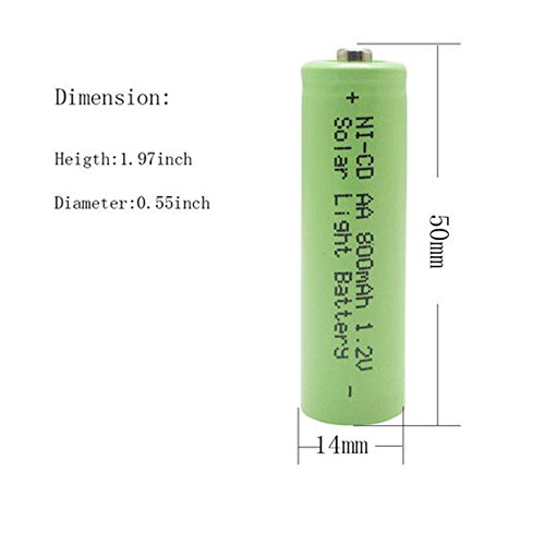 Qblpower Solar Light Batteries Aa Nicd 800Mah 1.2V Rechargeable For Garden Lights Remotes Mice (20Pcs Aa 800Mah) #TOP2