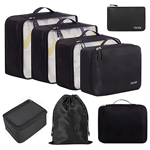 BAGAIL 8 Teilige Packwürfel, Kleidertaschen, Packing Cubes, Verpackungswürfel,...