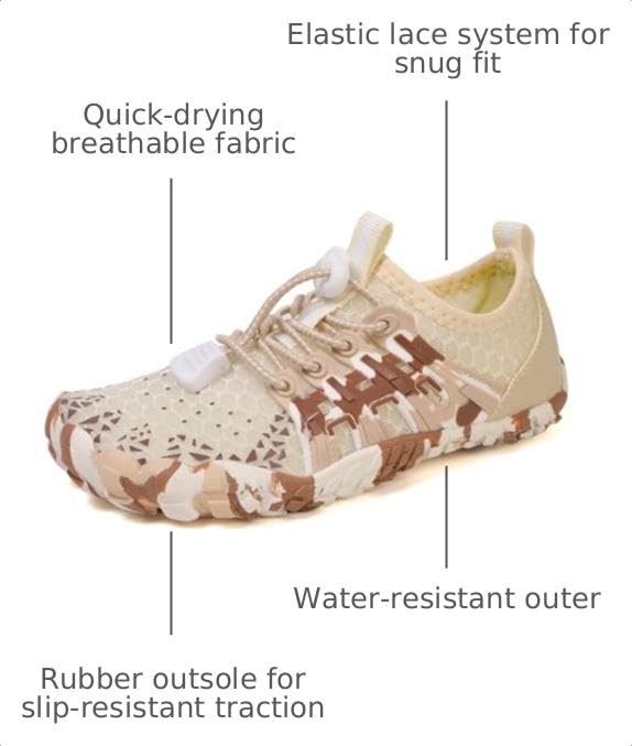 Image of Kids Water Shoes Boys Girls Quick Dry Aqua Socks Barefoot Beach Pool Swim Hiking Lightweight Non-Slip Outdoor