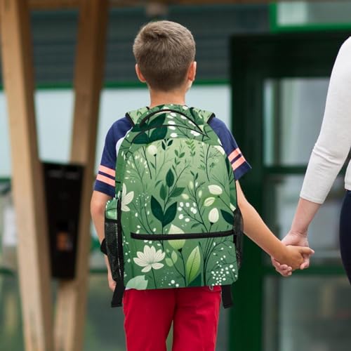 Sacs à dos de jour étudiant imprimé fleurs vert et multicolore - 6