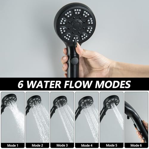 LIWEIKE RV Shower Faucet, Matte Black 4" RV Shower Faucet Set with Hose and 6 Modes Head All Mental 4" RV Outdoor for Travel Trailer, Camper, Motorhome by LIWEIKE - Used condition - Image 6