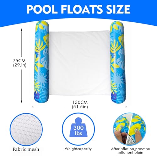 CLPCLP 5 Pack Inflatable Pool Floats Adult, 4-in-1 Water Hammock - image 3