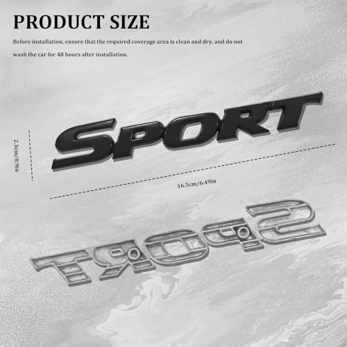 Image of Metal Car Sport Sticker, 3D Fender Badge Decal Car Sticker, Sport Letter Emblem Trunk Lid Rear Logo Badge for Truck SUV Pickup Models (Sport, Black)