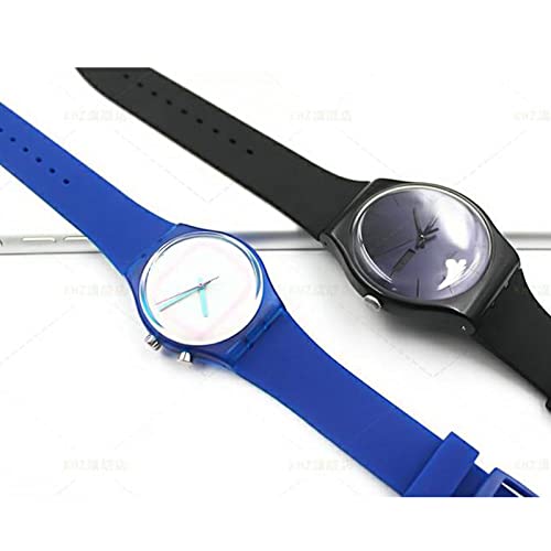 Hijiawee Silicone Band for Swatch 17mm 19mm 20mm, Replacement Waterproof Wristband Watch Strap for Swatch 20mm/19mm/17mm for Women Men, 17mm, Silicone, no gemstone