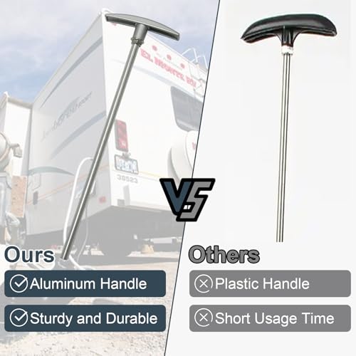 Image of 2 Pack RV Waste Valve Handle Replacement Universal Fit RV Waste Valve Tube Extension Kit RV Dump Valve Handle Replacement Set