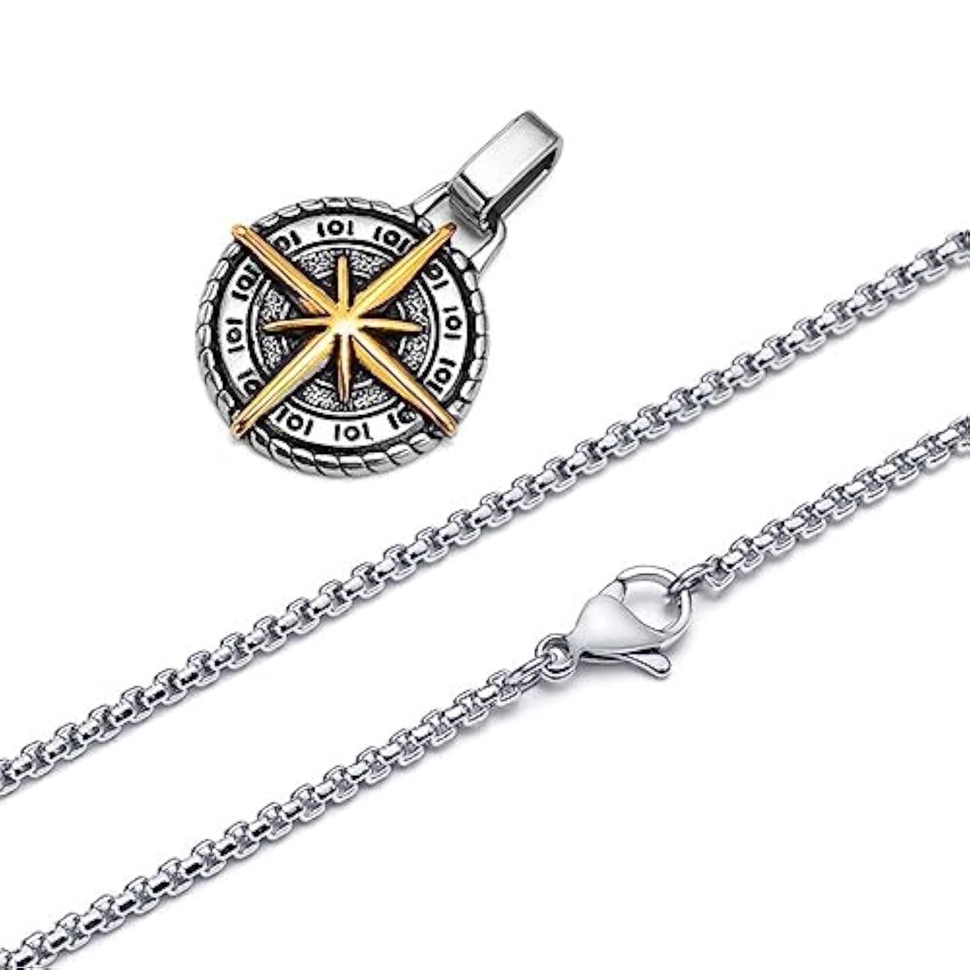 Silver Chain Pendant Necklace for Men