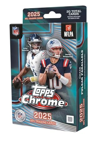 2025 Topps Chrome Football Hanger Trading Card Box (3 Rookie Cards Per Box) Jaxson Dart Cam Ward Tetairoa Mcmillan Emeka Egbuka Rookie Cards