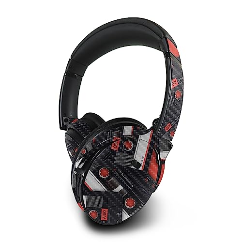Image of MightySkins Carbon Fiber Skin Compatible with Bose QuietComfort 45 Headphones - Mixtape | Protective, Durable Textured Carbon Fiber Finish | Easy to Apply, Remove, and Change Styles | Made in The USA
