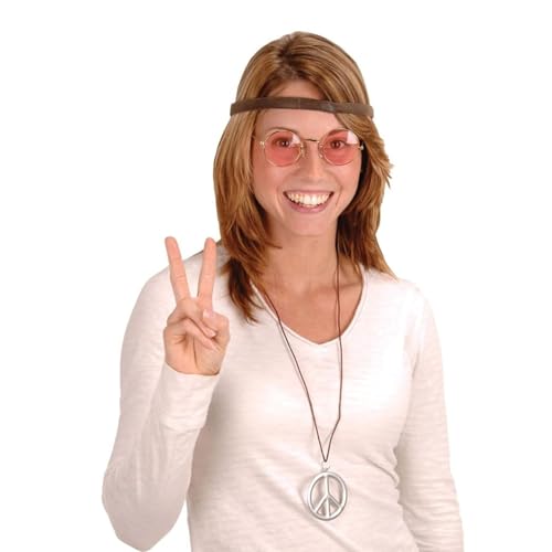 Hippie Kit (Includes: Eyeglasses, Headband & Necklace) Party Accessory (1 count) (1/Pkg)