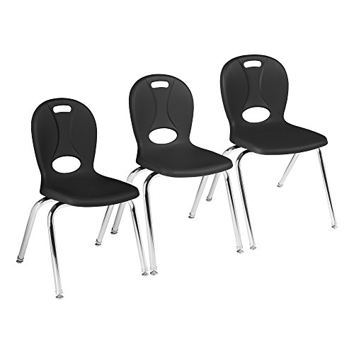 Image of Learniture LNT-116-CSW-BK Learniture Structure Series Stackable School Chairs for Classroom, 16 inch Seat Height, Black, Pack of 4