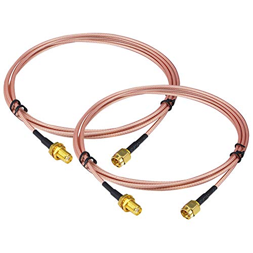 Kaunosta SMA Cable 4G Antenna Extension Cable SMA Male to SMA Female RF Cable Low Loss RG316 3ft 1 Metre for DAB Car Aerial, WiFi FPV Antenna GSM,4G LTE Antenna Router,Homematic Pigtail Lead 2Pcs