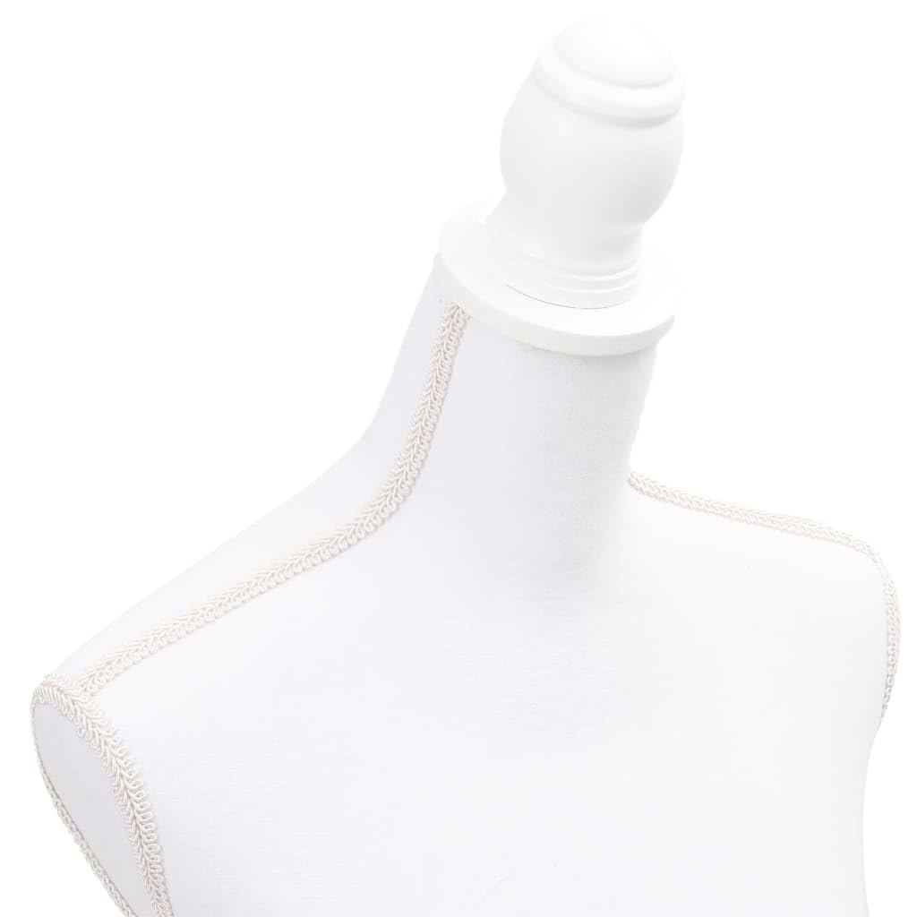 Weibliche Schaufensterpuppe höhenverstellbar 133-168 cm, Damenbüste Schneiderpuppe Torso Weiß aus 100% Polyester mit Stativ für Kleidungsausstellung