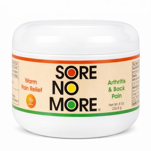 Sore No More Arthritis Pain Reliever Cream – Targeted Warm Relief for Back, Neck, Hands & Feet – Soothing & Fast-Acting Formula for Aches and Pains – Non-Greasy with Orange Aroma – 8 oz