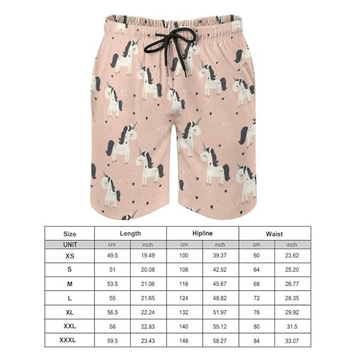 Hawaiian Shorts for Men - Comfy Cute Cartoon Horse Print Mens Swim Trunks Bathing Suits with Mesh Lining2