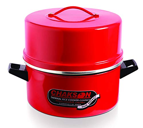 ANNA KITEX Aluminium Chakson DLX Choodarapetty Aluminum Pot Thermal Rice Cooker, Red, 1.5 Kg, Capacity 7 Liters
