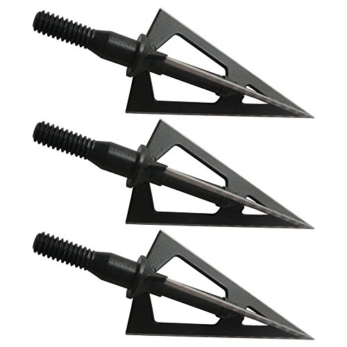 Zzuus 3Pcs/6Pcs/12Pcs Fixed 3-Blade Broadhead 100 Grain Black Stainless Steel Archery Broadhead For Compound Bow Arrows And Crossbow Bolts For Bow Hunting And Target (6Pcs) #TOP6